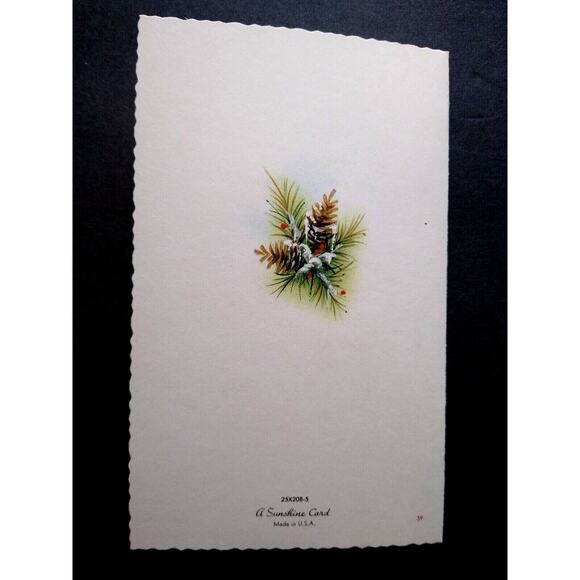 Mid Century Mod Christmas Greeting Card Glitter Mary Baby Jesus Vintage Sunshine - Picture 4 of 5